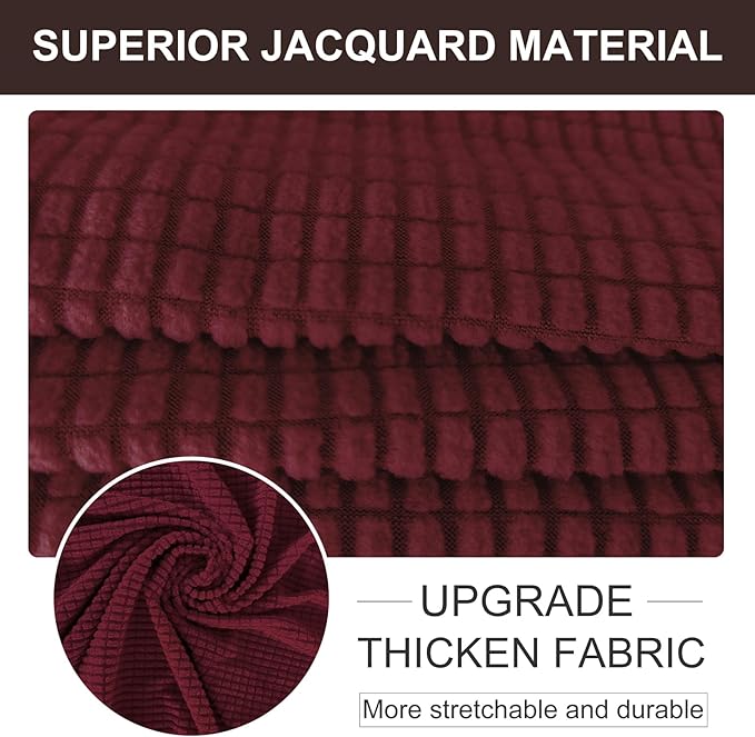 U-NICE HOME Stretch Couch Cover Sofa Cover Sofa Slipcover Furniture Protector for 4 Cushion Couch Sofa Pet Friendly(Oversized Sofa, Burgundy)