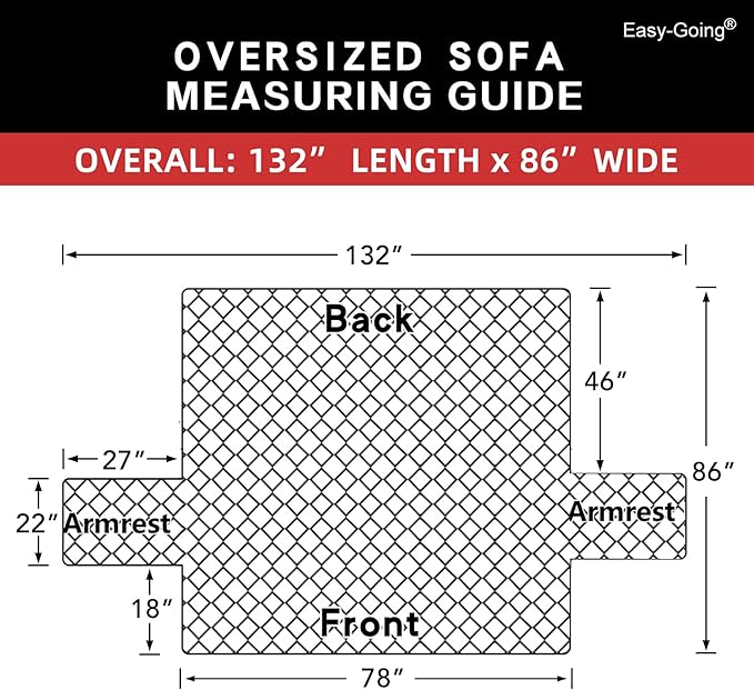 Easy-Going Reversible Oversized Couch Cover for 3 Cushion Couch Sofa Cover for Dogs Water Resistant Furniture Protector Cover with Foam Sticks for Pet (Oversized Sofa, Dark Blue/Ivory)