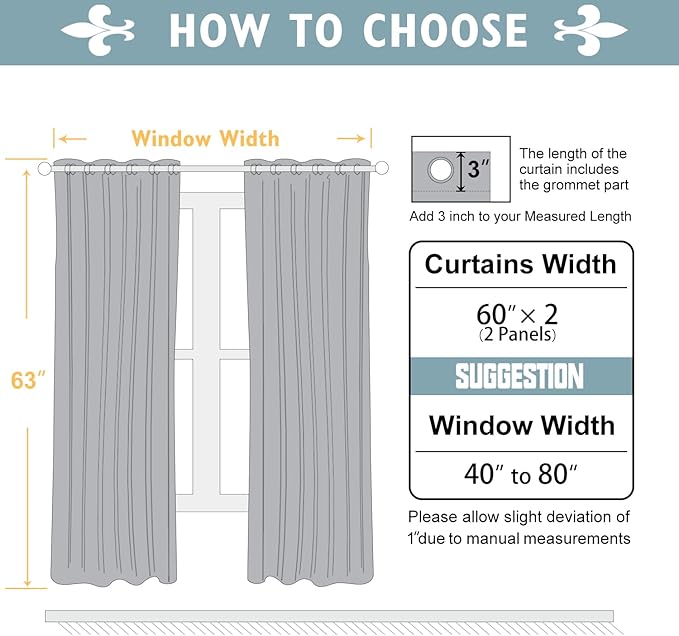 ChrisDowa 100% Blackout Curtains 63 inch Long for Bedroom with Black Liner, Extra Wide 2 Thick Layers Total Blackout Thermal Insulated Grommet Window Curtains 2 Panels Set (Brown, 60 x 63 Inch)