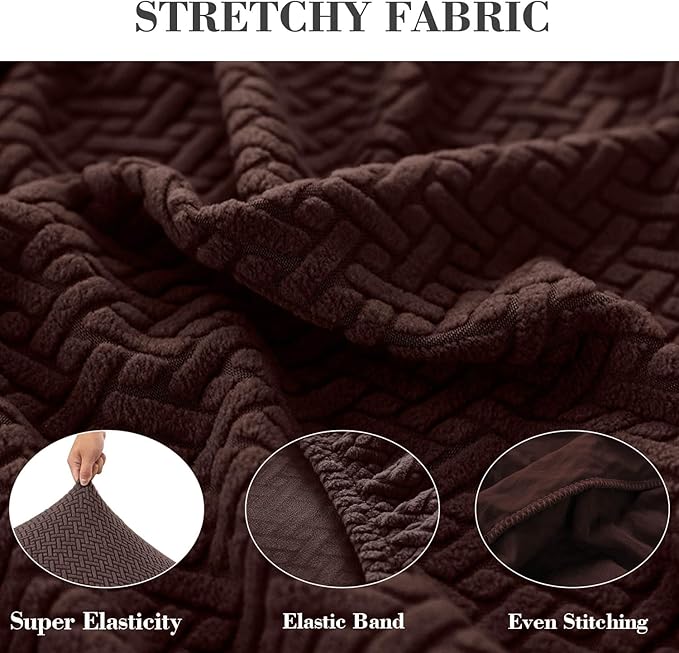 Sofa Covers Couch Covers for Sofa Pet Friendly Couch Cushion Covers Universal Sofa Covers Washable Stretch Slipcovers for Sectional Sofa (Texture Brown, Back Cover M)