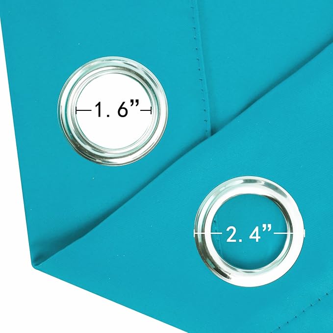 LEMOMO Blackout Curtains 66 x 54 Inch Long Teal Curtains Set of 2 Panels Room Darkening Curtains for Bedroom and Living Room