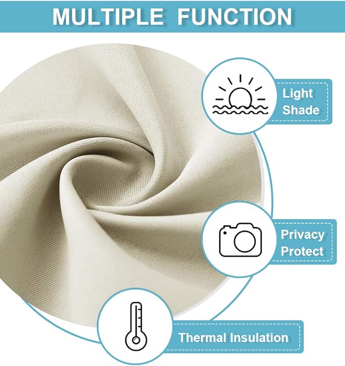 RYB HOME Kitchen Curtains Over Sink 36 inch Length, Rod Pocket Summer Light UV Blocking Energy Efficient, Cabinet Shelf Cupboard Coverings, Width 29 by Length 36, Beige, 2 Panels