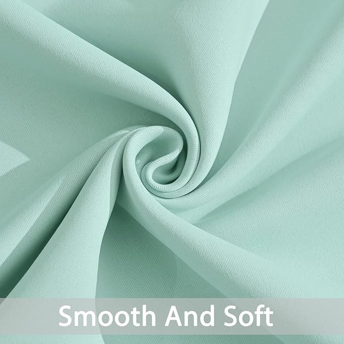 Yakamok Blackout Curtains Room Darkening Thermal Insulated Window Panels,Solid Grommet Top Drapes for Bedroom/Living Room(62Wx63L, Aqua, 2 Panels)