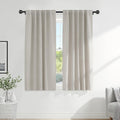 PONY DANCE Rod Pocket and Back Tab Blackout Curtains for Bedroom - Thermal Insulated Room Darkening Drapes for Living Room, 42x63 inch, 2 Window Curtain Panels, Cream