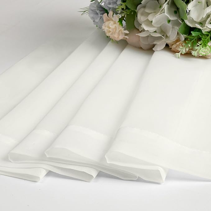 OWENIE Sheer Curtains 78 inch Length, Ivory Sheer Cutains 2 Panels Set for Bedroom/Living Room, Rod Pocket Voile Fimly Drapes, 2pcs, Each 42" W x 78" L