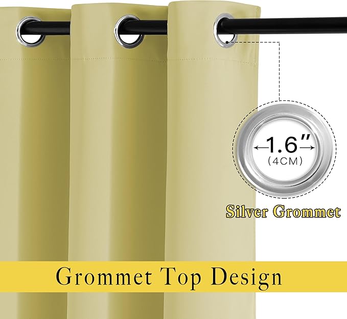 NICETOWN Patio Glass Door Panels - (52 inches Wide x 108 inches Long, 1 Pair) Room Darkening Curtains for Holiday Decor, Privacy Panel Drapes for Dining Room and Guest Room