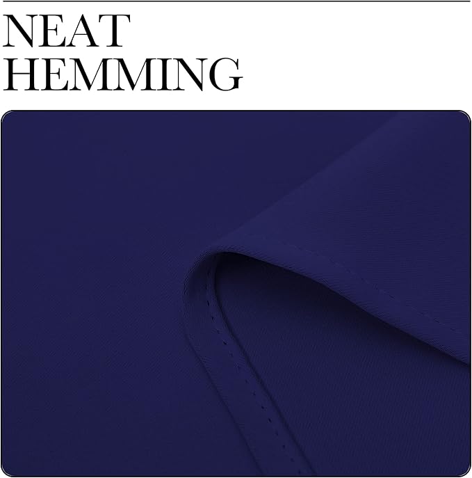 NICETOWN Bedroom Curtains Blackout Draperies, Navy Blue, 1 Pair, 34-inch W x 63-inch L, Home Decorations Thermal Insulated Solid Pole Top Blackout Drapes for Living Room