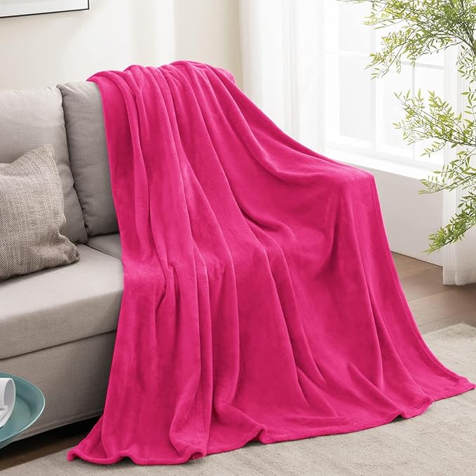 BEDELITE Fleece Blanket Twin Size Hot Pink Valentines Throw Blankets for Couch & Bed, 300GSM Luxury Plush Cozy Fuzzy Blanket 60x80 inches, Super Soft Warm Lightweight Throw Blanket for Travel Camping