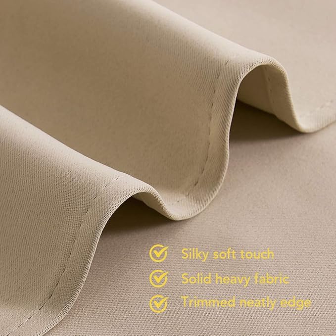 NICETOWN Thermal Room Darkening Draperies Curtains, Thermal Insulated Grommet Room Darkening Drape Panels for Bedroom (Biscotti Beige, 2 Panels, W42 x L72 -Inch)