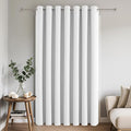 Joydeco Blackout Patio Sliding Door Curtains 90 Inches Long, Grommet Privacy Room Divider Curtains, Extra Wide Thermal Blackout Drapes for Bedroom Living Room (Pure White, 100Wx90L, 1 Panel)