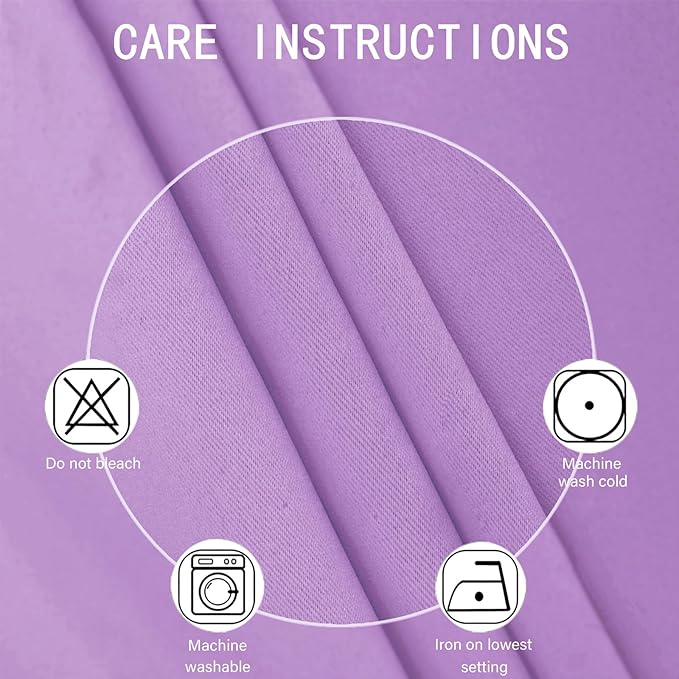 LEMOMO Blackout Curtains 52 x 90 Inch Long Lavender Curtains Set of 2 Panels Room Darkening Curtains for Bedroom and Living Room