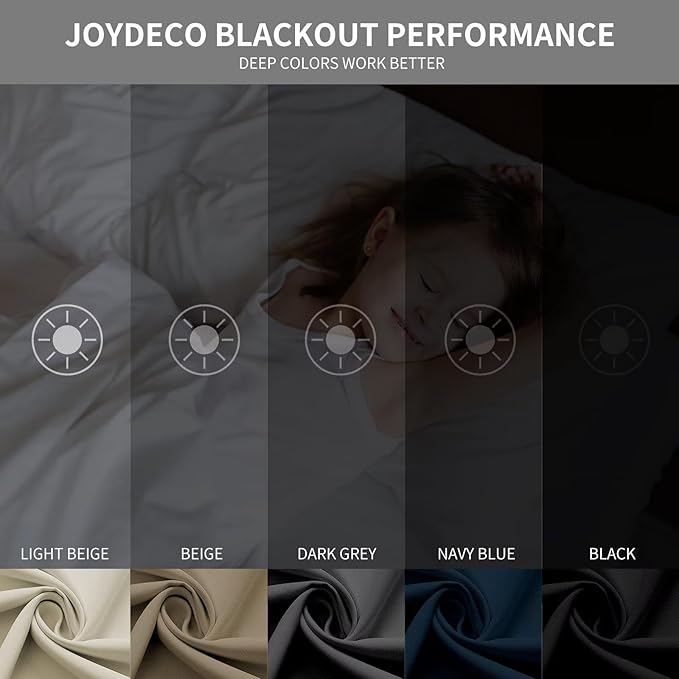 Joydeco Blackout Curtains 108 Inch Length 2 Panels Set, Thermal Insulated Long Curtains& Drapes 2 Burg, Room Darkening Grommet Drapes for Living Room Bedroom Window (W52 x L108 Inch, Brown)