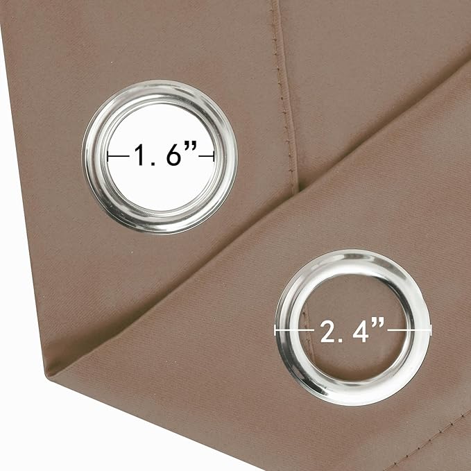 LEMOMO Blackout Curtains 52 x 120 Inch Long Cappuccino Curtains Set of 2 Panels Room Darkening Curtains for Bedroom and Living Room