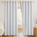 NICETOWN 100% Absolutely Blackout Linen Curtains with Thermal Insulated White Liner, 62" Wide, 2 Panels, 84 inches Long Drapes, Grommet Retro White Linen Curtains Vertical Drapes Privacy for Bedroom