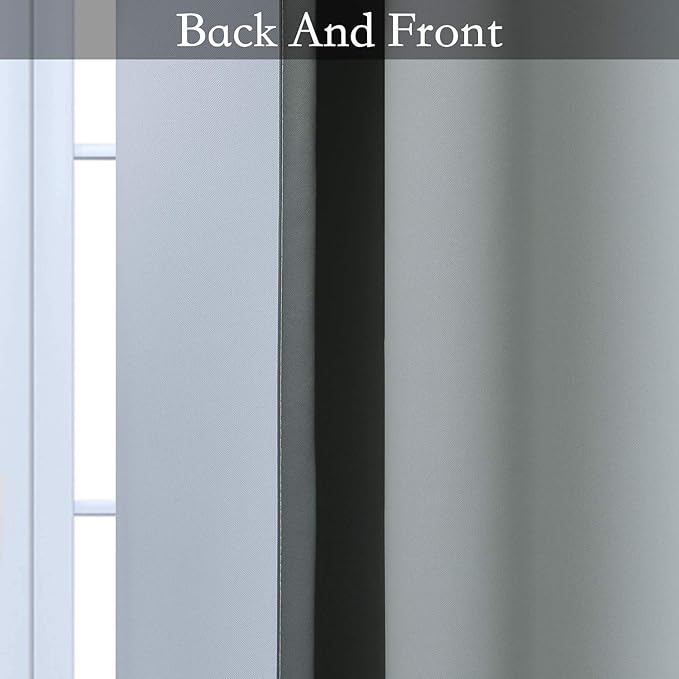 SimpleHome Ombre Room Darkening Curtains for Living Room, Light Blocking Gradient Grey to Greyish White Thermal Insulated Grommet Window Curtains/Drapes for Bedroom, 2 Panels, 52x72 inches Length