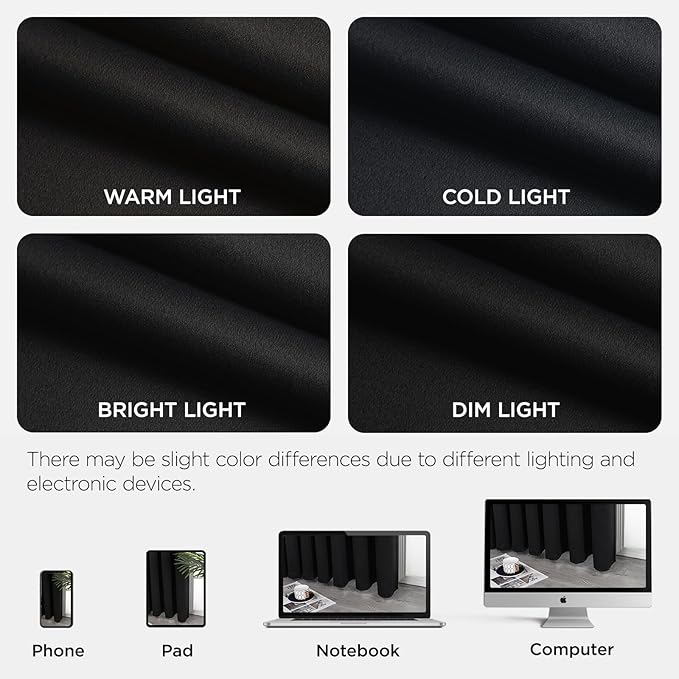 Joydeco Blackout Door Curtain for Doorway Privacy 96 Inches Long, Grommet Closet Curtain for Open Closet, Room Divider for Bedroom Living Room (Black, 52Wx96L, 1 Panel)