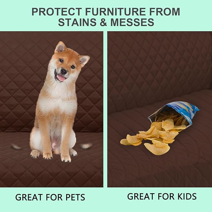 Recliner Chair Covers Reversible Sofa Cover Couch Cover for Pets Lazy Boy Furniture Protector(28''Recliner,Brown/Beige)