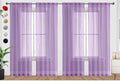 SpaceDresser Lavender Sheer Curtains 4 Panels Rod Pocket Semi-Sheer Curtain 90 Inches Long Light Filtering Voile Window Drapes for Bedroom Living Room Kitchen, Each 52W x 90L