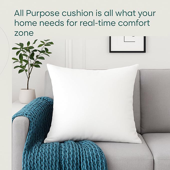 LANE LINEN 20x20 Pillow Inserts - Set of 2 Lightweight Down Alternative Square Pillows, White Throw Pillows for Bed, Decorative Pillows for Couch Bed, Firm Pillows for Living Room