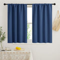 RYB HOME Short Blackout Curtains for Bedroom, Room Darkening Insulated Summer Heat Light UV Blocking Energy Saving Drapes for Nursery, Width 34 by Length 48, Navy Blue, Set of 2