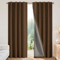Joydeco Blackout Curtains for Bedroom - 100% Light Blocking 2 Panels Cappuccino Drapes 42" W x 72" L, Thermal Insulated Room Darkening Curtains, Linen Textured for Living Room, Rod Pocket & Back Tabs