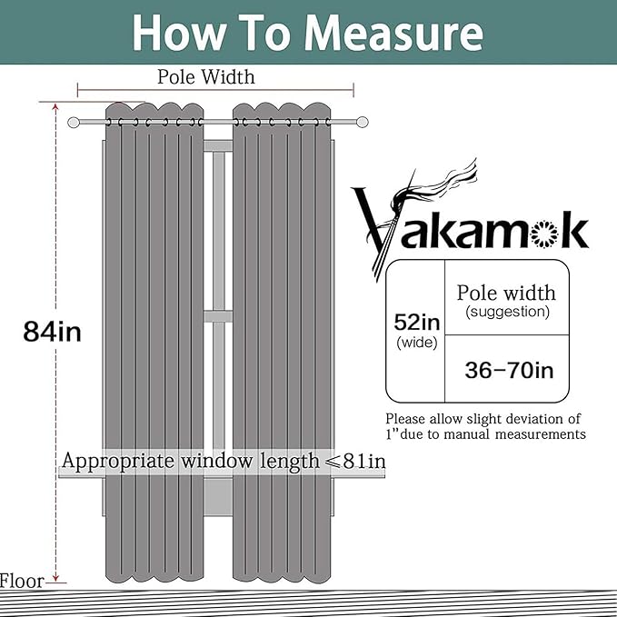 Yakamok Green Curtains 84 Inches Length Blackout Curtain for Bedroom-Light Sage Green Room Darkening Thermal Insulated Grommet Drapes Panels for Living Room, 52W x 84L, Light Sage, 2 Panels