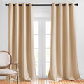 NICETOWN Blackout Curtains & Drapes for Living Room - Grommet Window Treatment Thermal Insulated Solid Sound Reducing Drapes for Bedroom (Biscotti Beige, Set of 2, W52 x L90)
