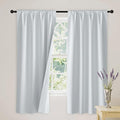 RYB HOME White 100% Blackout Curtains, Thermal Insulated Heat & UV Blocking Total Room Darkening Privacy Drapes for Bedroom Dining Living Room, Width 42 by Length 63, White, 2 Panels