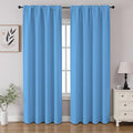 CUCRAF Light Blue Blackout Curtains 84 inch Length 2 Panels Set, Rod Pocket Room Darkening Drapes for Bedroom Living Room, Insulated Thermal Light Blocking Window Curtain (W52 x L84 Inch)