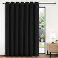 Joydeco Blackout Patio Sliding Door Curtains 90 Inches Long, Grommet Privacy Room Divider Curtains, Extra Wide Thermal Blackout Drapes for Bedroom Living Room (Black, 60Wx90L, 1 Panel)