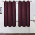 LEMOMO Burgundy Red Thermal Blackout Curtains/38 x 63 Inch/Set of 2 Panels Room Darkening Curtains for Bedroom