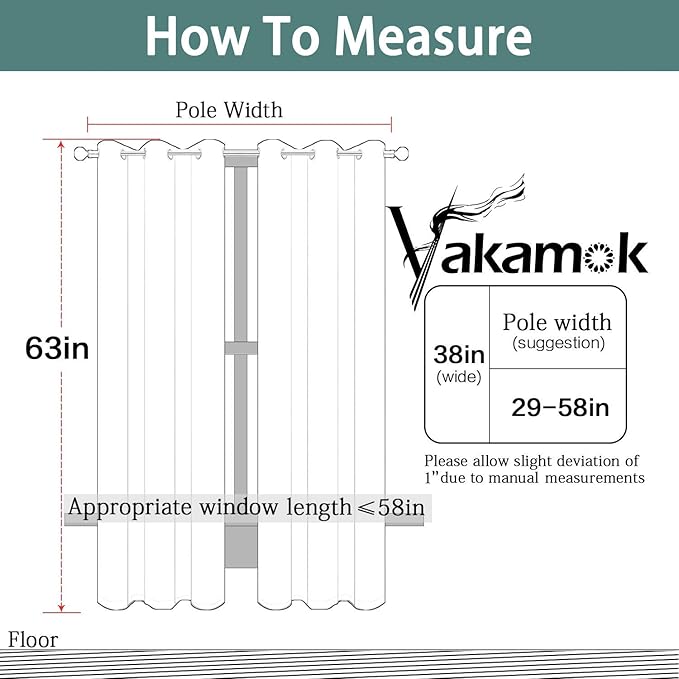 Yakamok Light Blocking Window Blackout Curtains Thermal Insulated Room Darkening Drapes for Bedroom,Solid Grommet Top Window Panels, 38x63 Inch, Light Grey, One Pair
