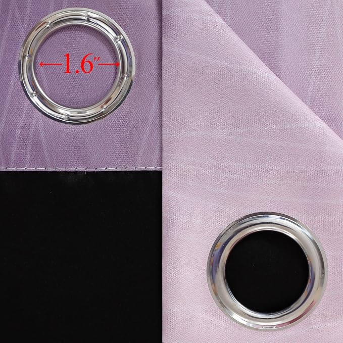 Pink and Purple Curtains 45 Inch Length 2 panels,Full Light Blocking Ombre Blackout Curtains, Kids Room, Thermal Insulated Noise Reducing Gradient Blackout Curtains for Girls Bedroom,42x45 Inch,adult