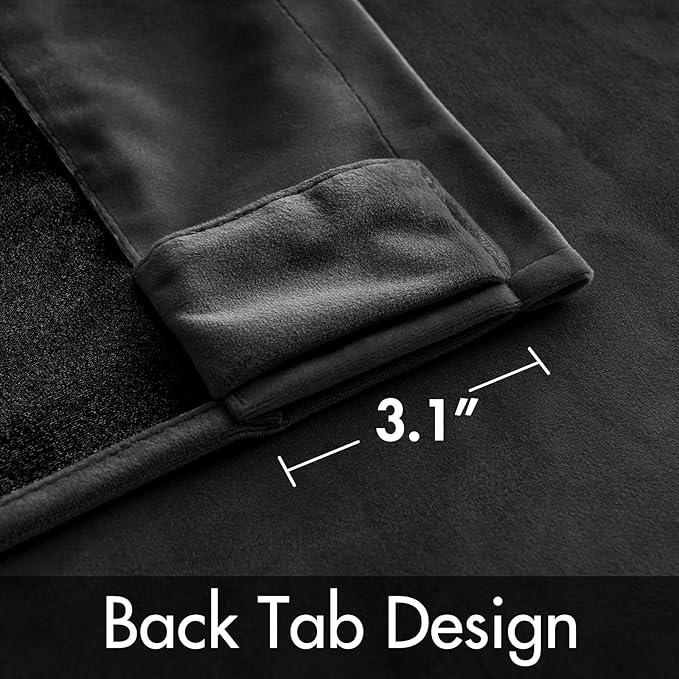 MIULEE Black Velvet Curtains 84 inches 2 Panels - Luxury Blackout Curtains for Bedroom Living Room Thermal Insulated Super Soft Window Drapes Rod Pocket & Back Tab, Halloween Decor, W52 x L84 inches