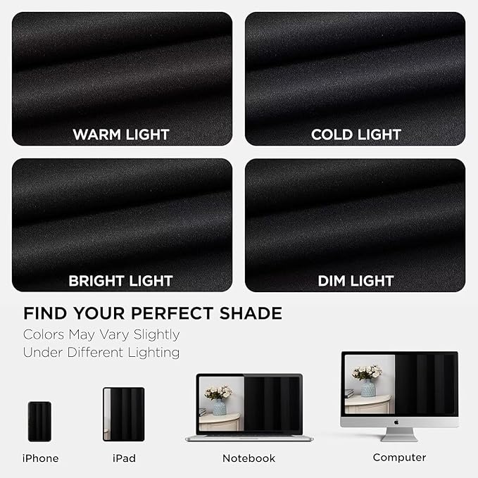 Joydeco Blackout Curtains 84 Inch Length 2 Panels Set, Thermal Insulated Long Curtains& Drapes 2 Burg, Room Darkening Drapes for Bedroom Living Room (Black, W37 x L84 Inch)