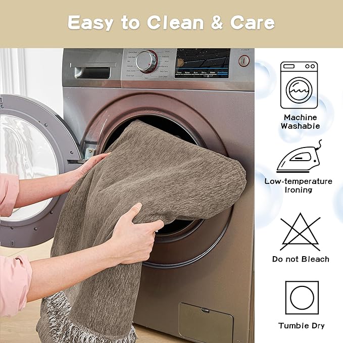 MYSKY HOME Chair Couch Cover Sectional Couch Covers for Pet Sofa Covers Non Slip Soft Couch Sofa Cover, Washable Furniture Protector Sofa Slipcover with Tassel Sofa Throws Living Room, 71"x91", Sand