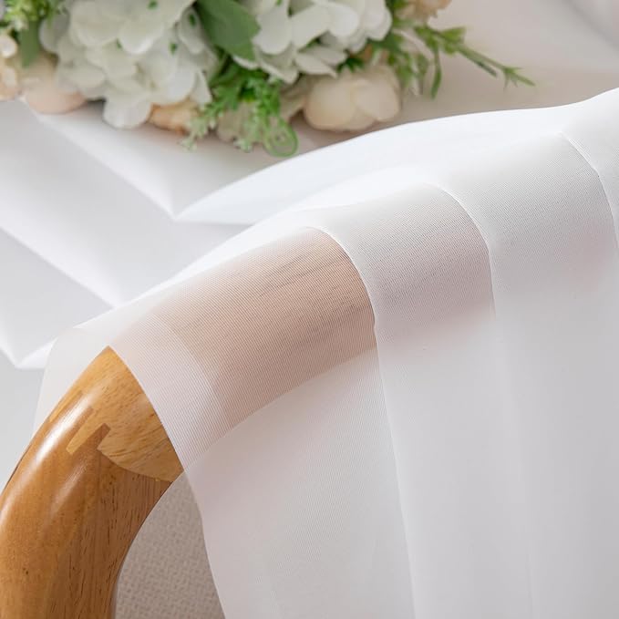 OWENIE White Sheer Curtains 78 inches Long 2 Panels Set, Sheer White Curtains for Living Room/Bedroom, Rod Pocket Voile Sheer Panel Drapes, 2pcs, Each 42" W x 78" L