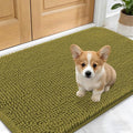 OLANLY Dog Door Mat for Muddy Paws 24x16, Absorbs Moisture and Dirt, Absorbent Non-Slip Washable Doormat, Quick Dry Chenille Mud Mat, Entry Indoor Entryway Carpet for Inside Floor, Willow Green