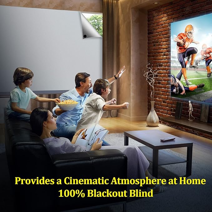 FADOTY Blackout Curtains for Bedroom, Portable 100% Black Out Window Cover Film, Cuttable Blackout Shades Fabric Sheet, No Drill Window Blinds, Sun Heat Light Blocker for Travel Media Dorm, 57'' W