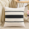 Fancy Homi Set of 1 Boho Black Decorative Throw Pillow Cover 16x16 Inch for Couch Bed Sofa, Aesthetic Modern Organic Farmhouse Home Decor, Soft Cotton Cute Accent Macrame Woven Cushion Case