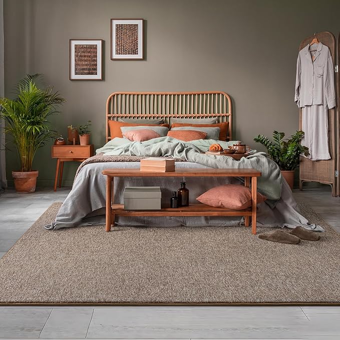 AROGAN Washable 3x10 Runner Rug for Hallway, Long Runner Rugs wtih Soft Memory Foam for Bedroom, Non Slip Backing Carpet Runners for Hallways, Kitchen, Bathroom, Entryway Home Decor, Matte Brown