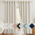 NICETOWN Full Blackout Natural Linen Curtains 102" Length with Thermal Insulated Liners for Living Room, 2 Panels, 62 inches W, Farmhouse Style Keep Warm Large Window Draperies for Hall