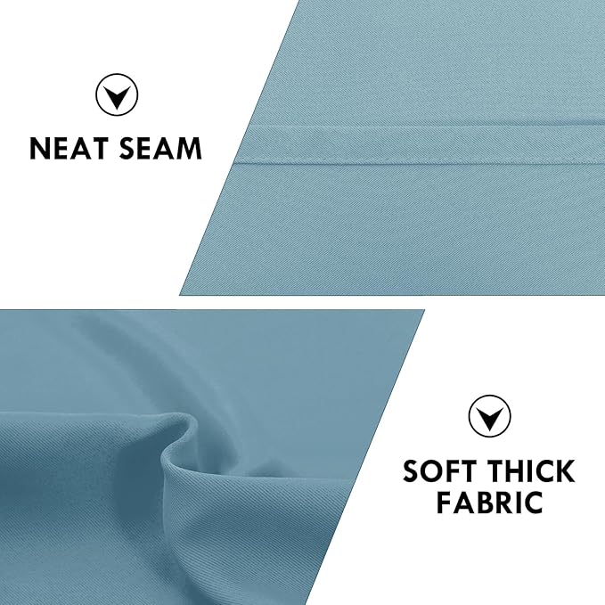 DWCN Blackout Curtains for Living Room Thermal Insulated, Energy Saving & Noise Reducing Bedroom Curtains, Stone Blue, W 42x L 72 Inch, Set of 2 Rod Pocket Curtain Panels