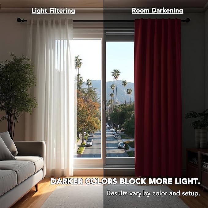 Deconovo Blackout Curtains, Thermal Insulated, W70 x L84 2 Panels, Back Tab, Machine Washable, Room-Darkening Drapes for Bedroom/Living Room Burgundy Red