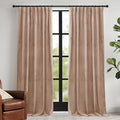 RYB HOME Blush Velvet Curtains 96 inches 2 Panels Set, Thermal Insulated Privacy Protect Decorative Drapes with Hook Tape for Dorm Hotel Room, W 52 x L 96 inches