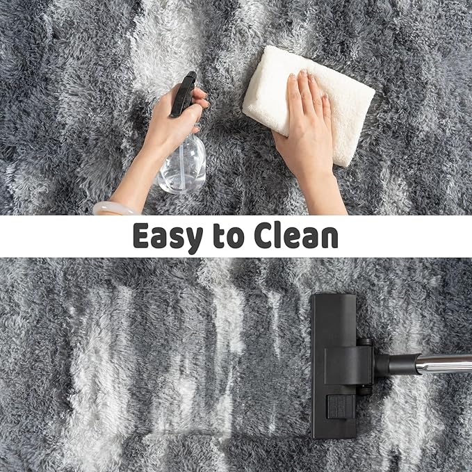 Soft Runner Rugs for Bedroom Hallways, 2x5 Abstract Grey Fluffy Shag Throw Area Rug Non Slip for Bedside Dorm, Long Shaggy Furry Carpet for Nursery Living Room