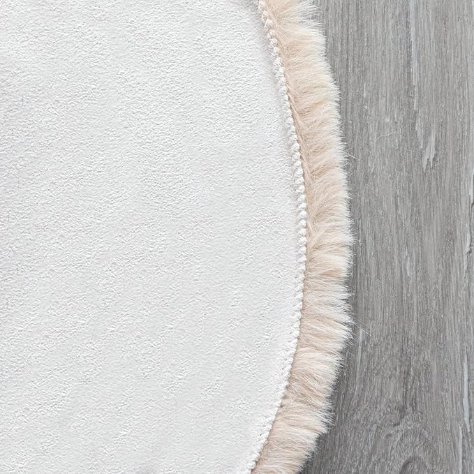 ORINOVA Shag Polyester Bunny Washable Fluffy Rug Runners for Hallways Camel Plush Area Rugs for Living Room Bedroom Sheepskin Rug 2x6 Shaped Nursery Rugs