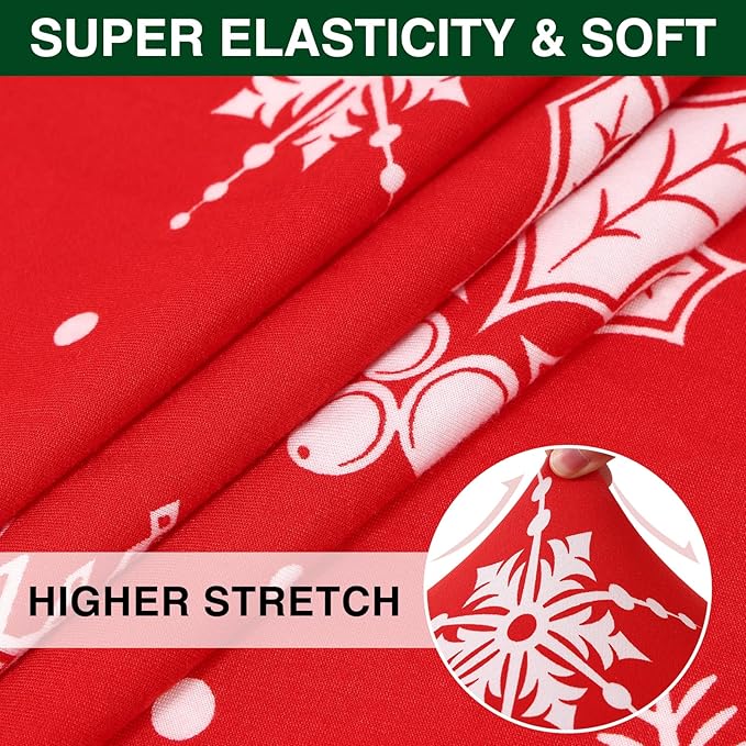 Smiry Printed Couch Cushion Covers, Stretch Soft Couch Covers for Sofa, Washable Non-Slip Sofa Slipcover Furniture Protector for Indoor and Outdoor (Large, Red)