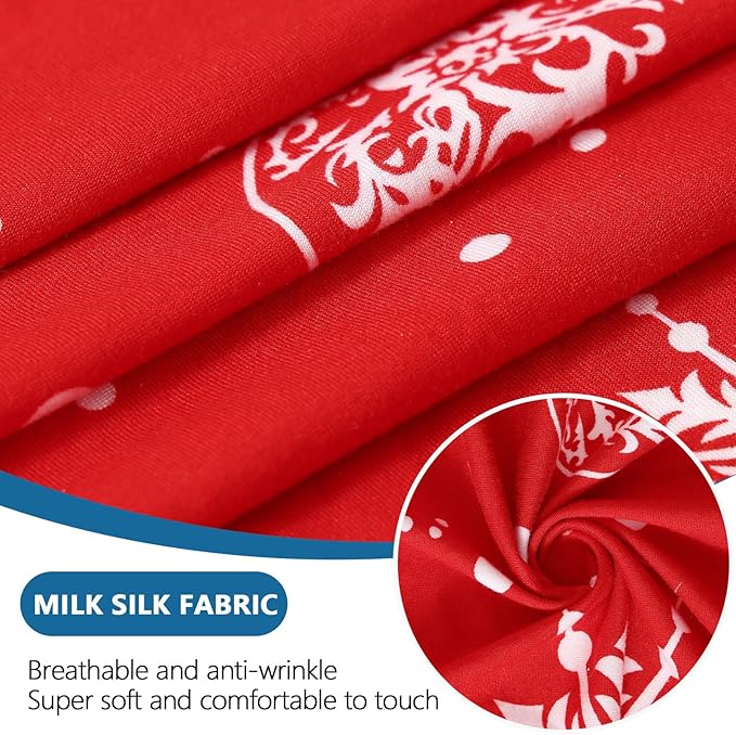 hyha Printed Couch Cushion Covers, Floral Sofa Covers Washable for 2 Cushion Couch, Stretch Pattern Outdoor Cushion Covers for Patio Furniture with Elastic Bottom(2 Packs, Snowflake Bell)