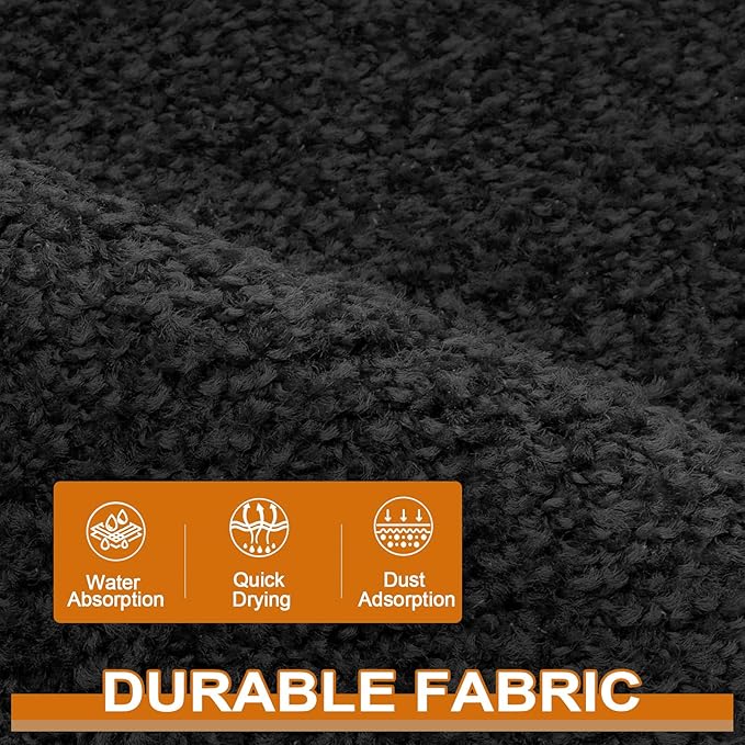 Mibao Dirt Trapper Door Mat for Indoor Outdoor, Waterproof All-Season, All-Weather Doormat, Heavy Duty Non-Slip Entrance Rug, Low Profile Absorbent Entrance Mat Carpet, 72" x 48", Black